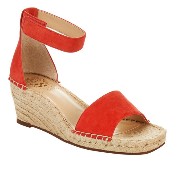 Vince Camuto Jesla Leather Espadrille Wedge Sandals - Picture 1 of 6